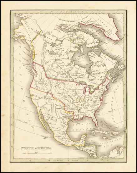 49-Texas and North America Map By Thomas Gamaliel Bradford