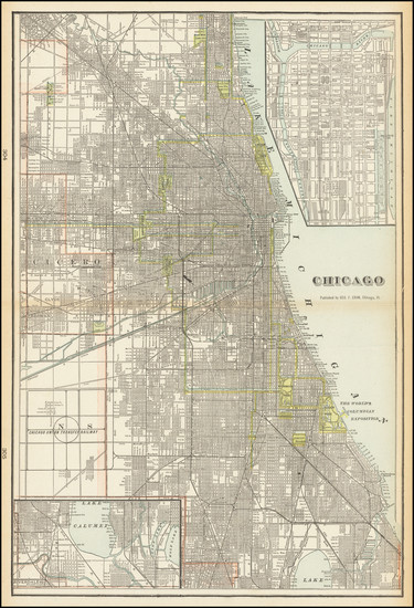 94-Chicago Map By George F. Cram