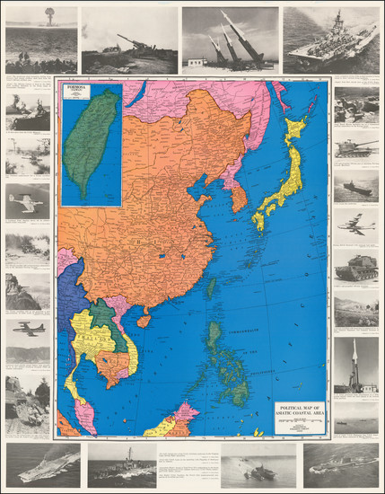 2-China, Southeast Asia, Philippines and Pictorial Maps Map By Geographical Publishing Co.