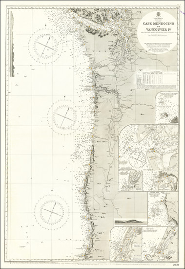 16-Pacific Northwest, Oregon and Washington Map By British Admiralty