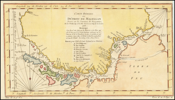 46-Argentina and Chile Map By Jacques Nicolas Bellin