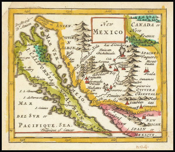 1-Southwest, California and California as an Island Map By Sir Jonas Moore