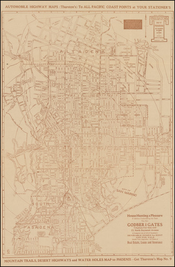 73-Other California Cities Map By Albert G. Thurston