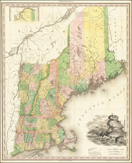 100-New England, Connecticut, Maine, Massachusetts, New Hampshire, Rhode Island and Vermont Map By 