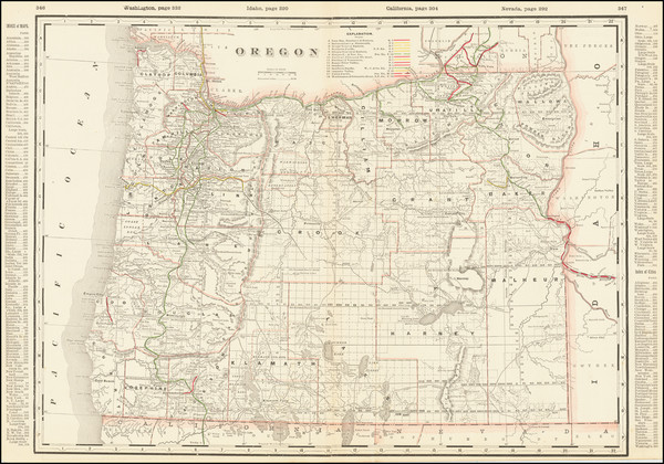 8-Oregon Map By George F. Cram