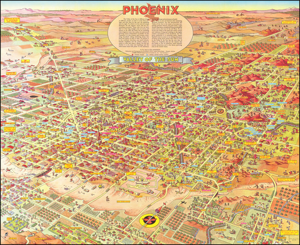 87-Arizona and Pictorial Maps Map By Don Bloodgood