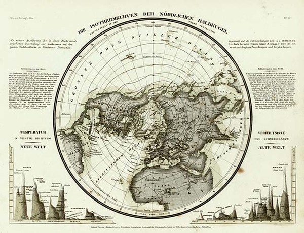 16-World, Northern Hemisphere, Polar Maps and Curiosities Map By Joseph Meyer