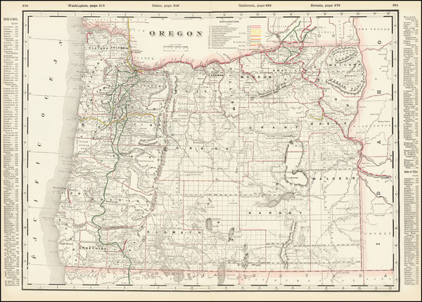 30-Oregon Map By George F. Cram