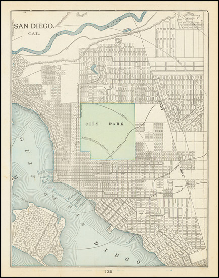 10-San Diego Map By George F. Cram