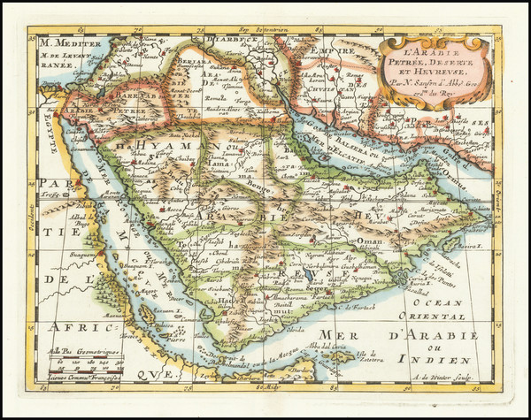 29-Middle East and Arabian Peninsula Map By Nicolas Sanson