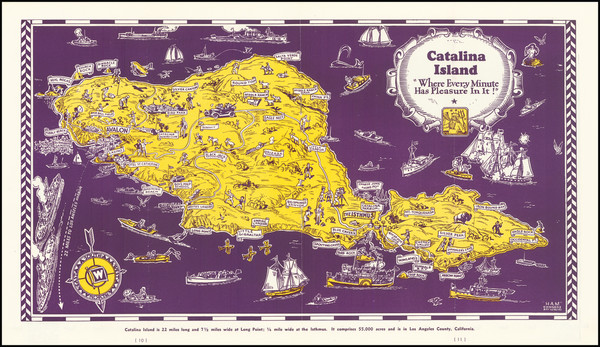 42-Pictorial Maps, California, Los Angeles and Other California Cities Map By Ham Edwards