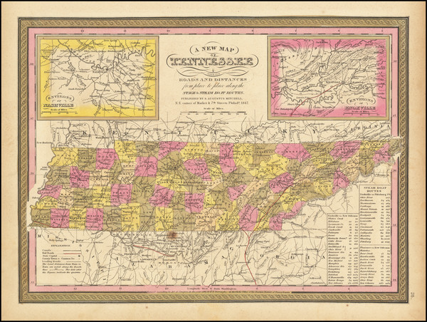 77-Tennessee Map By Samuel Augustus Mitchell