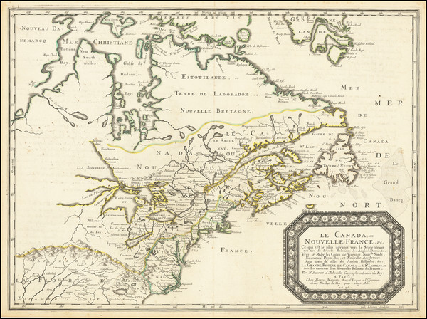 60-United States, Midwest, Canada and Eastern Canada Map By Nicolas Sanson