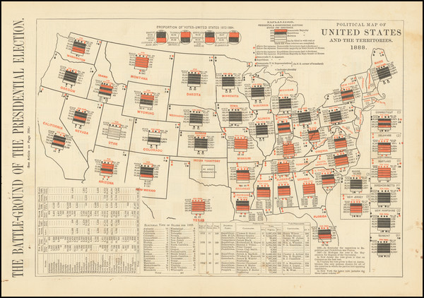 70-United States and Curiosities Map By Harper's Weekly