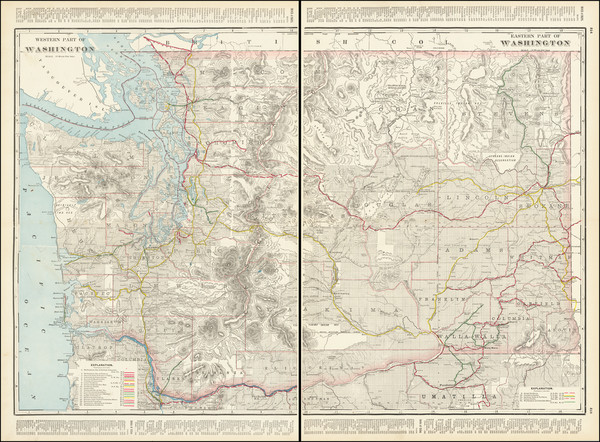 56-Washington Map By George F. Cram