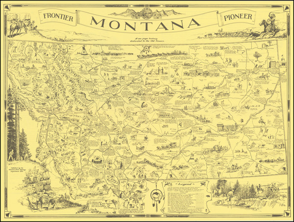 65-Montana and Pictorial Maps Map By Irvin Shope