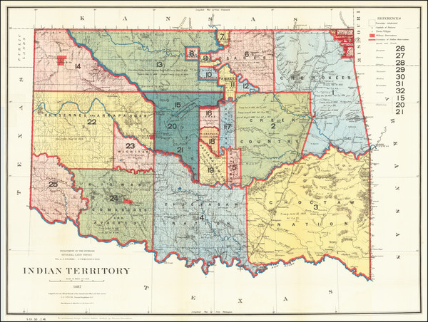 85-Oklahoma & Indian Territory Map By U.S. General Land Office