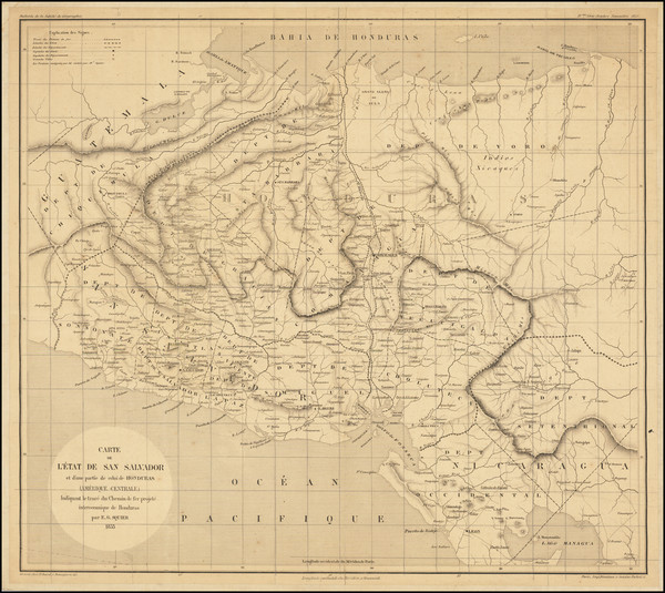 71-Central America Map By Ephraim George Squier