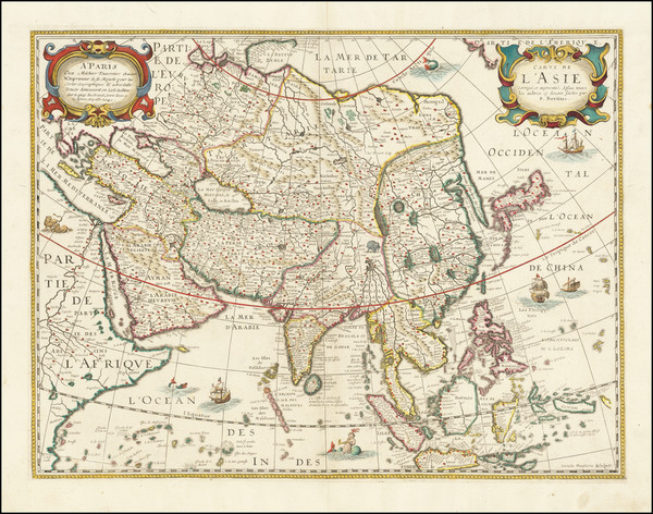 76-Asia Map By Melchior Tavernier