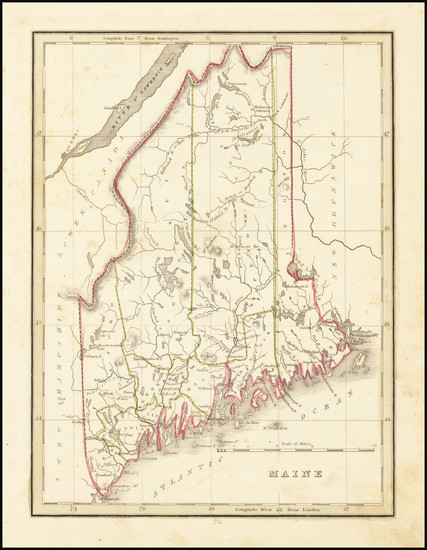 97-Maine Map By Thomas Gamaliel Bradford