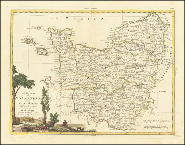 96-Normandie Map By Antonio Zatta