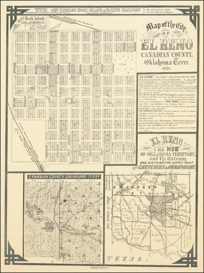 4-Oklahoma & Indian Territory Map By Rock Island Land and Debenture Co.