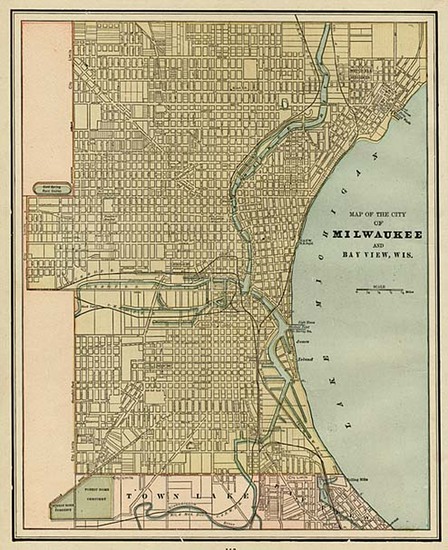 46-Midwest Map By George F. Cram