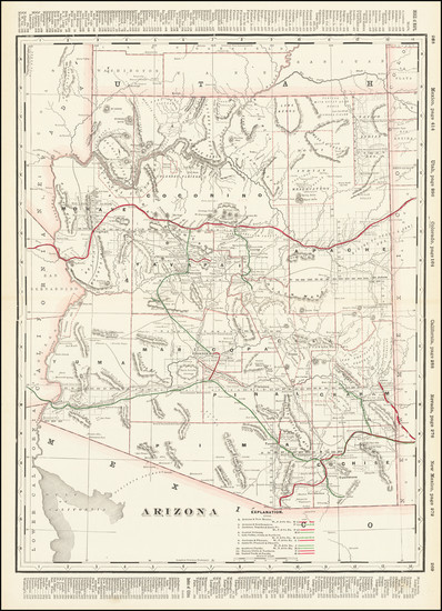 57-Arizona Map By George F. Cram