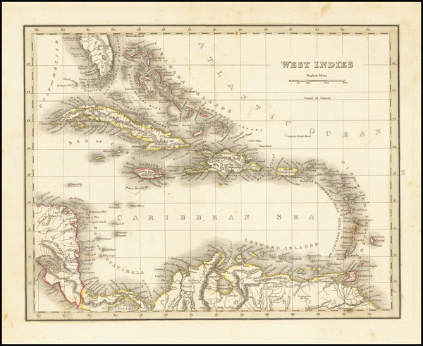 72-Caribbean Map By Thomas Gamaliel Bradford