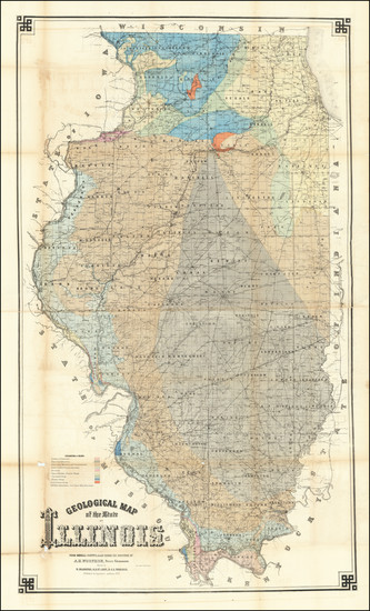 83-Illinois Map By Amos Henry Worthen