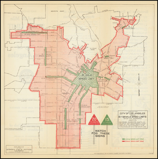 47-Los Angeles Map By Automobile Club of Southern California