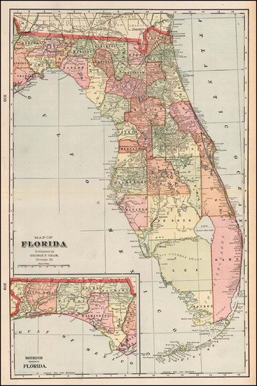 90-Southeast Map By George F. Cram