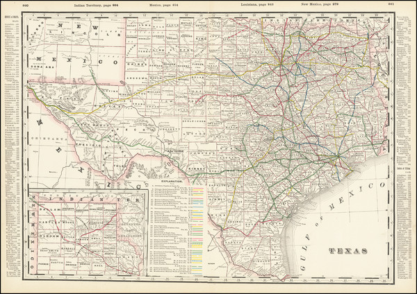 54-Texas Map By George F. Cram