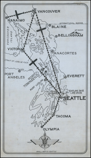 87-Washington and Eastern Canada Map By Kroll Map Company