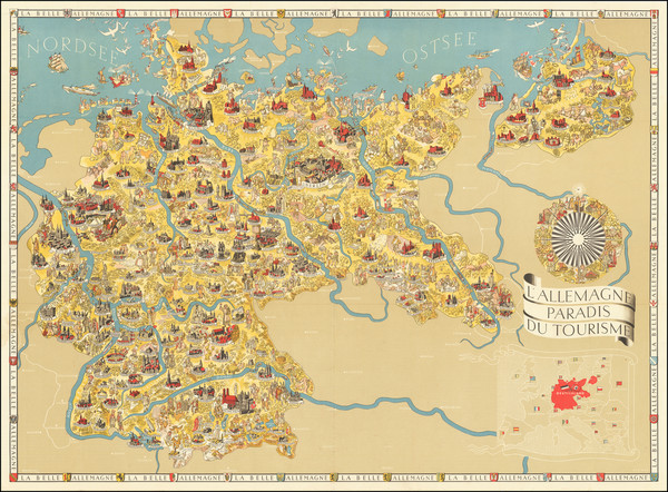 1-Pictorial Maps, World War II and Germany Map By Riemer