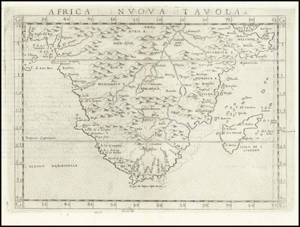 51-South Africa Map By Girolamo Ruscelli