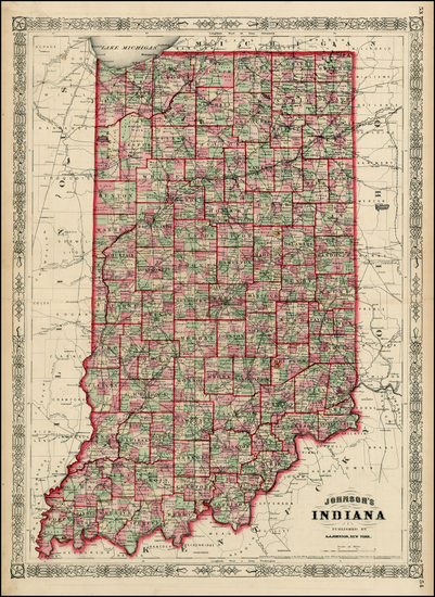 83-Midwest Map By Benjamin P Ward  &  Alvin Jewett Johnson