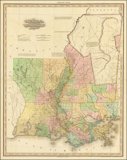 91-Louisiana and Mississippi Map By Henry Schenk Tanner
