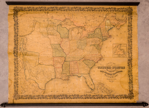 78-United States Map By Joseph Hutchins Colton