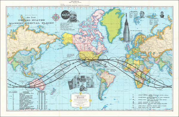 87-World and Space Exploration Map By Rand McNally & Company