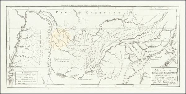 50-Tennessee Map By Mathew Carey