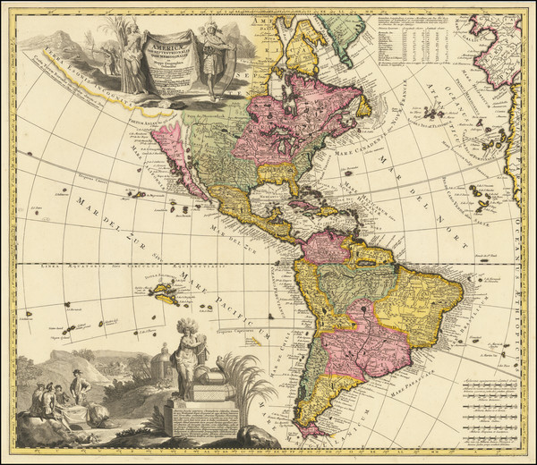 25-California as an Island and America Map By Adam Friedrich Zurner