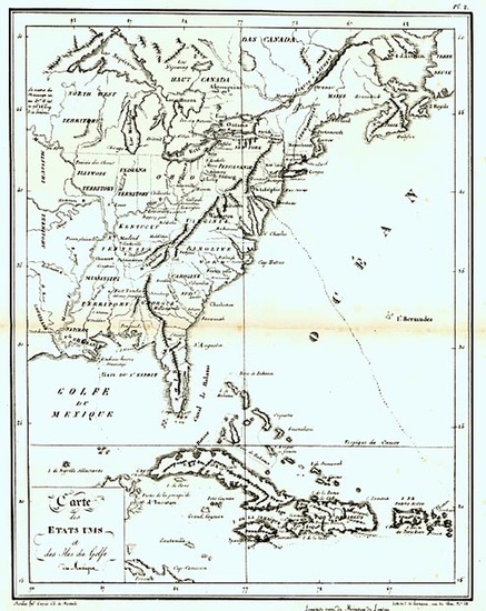 34-United States and Caribbean Map By Moulin