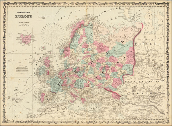 6-Europe Map By Alvin Jewett Johnson  &  Benjamin P Ward