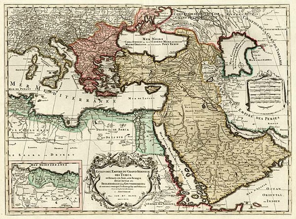 81-Europe, Turkey, Mediterranean, Asia, Middle East and Turkey & Asia Minor Map By Jan Barend 