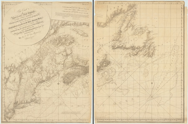 39-New England, Maine, Massachusetts, New York State, New Jersey and Eastern Canada Map By Joseph 