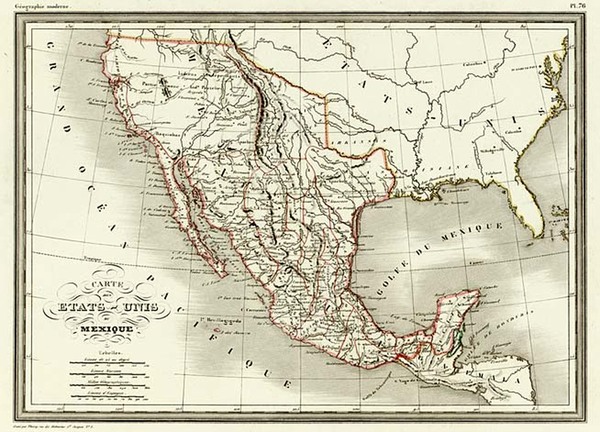 95-Texas, Mexico and California Map By Conrad Malte-Brun