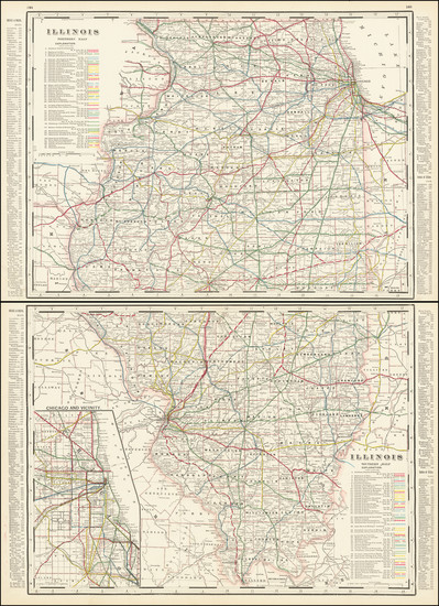 18-Illinois Map By George F. Cram