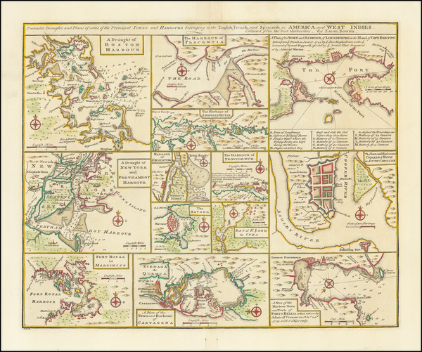 86-United States, Southeast and Caribbean Map By Emanuel Bowen