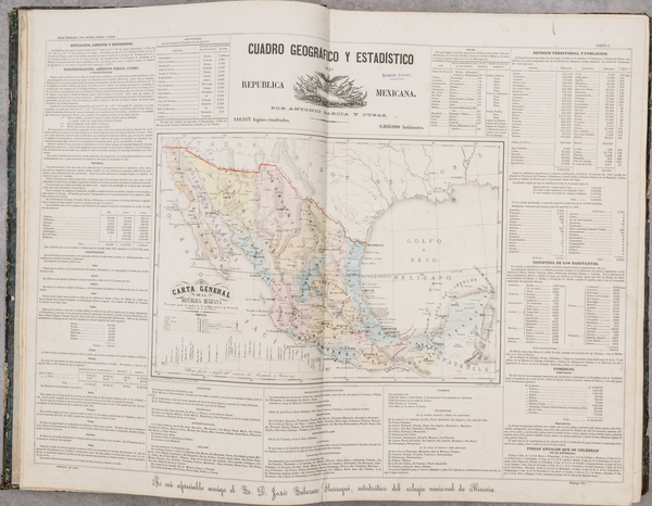 23-Mexico and Atlases Map By Antonio Garcia y Cubas